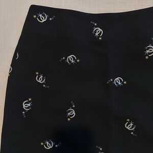 Maje Horseshoe Print Black Mini Skirt